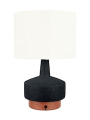 Pacific Black Wood Effect Textured Ceramic Table Lamp - Image 6 of 6