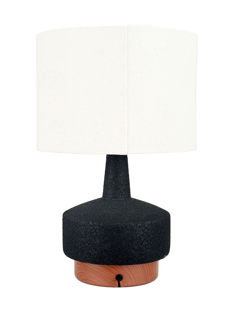 Pacific Black Wood Effect Textured Ceramic Table Lamp - Image 6 of 6 Pacific Black Wood Effect Textured Ceramic Table Lamp - Image 6 of 6