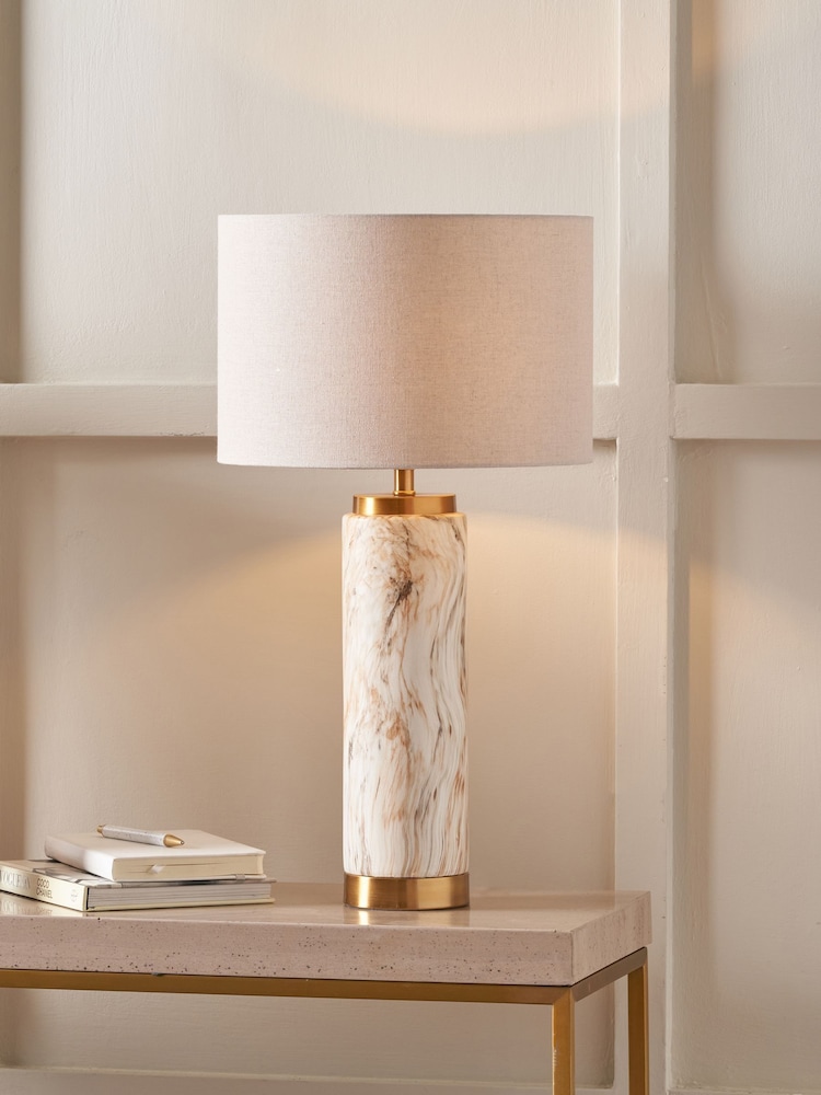 Pacific Natural Effect Ceramic Tall Table Lamp - Image 1 of 6