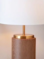 Pacific Wood Effect Ceramic Table Lamp - Image 2 of 6