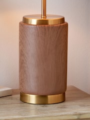 Pacific Wood Effect Ceramic Table Lamp - Image 3 of 6