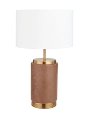 Pacific Wood Effect Ceramic Table Lamp - Image 4 of 6