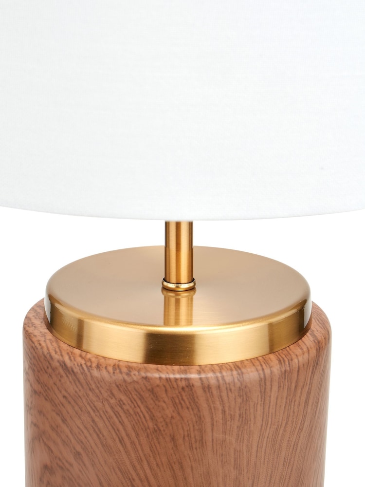 Pacific Wood Effect Ceramic Table Lamp - Image 6 of 6