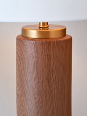 Pacific Wood Effect Ceramic Tall Table Lamp - Image 3 of 6