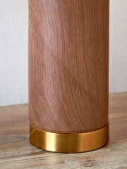 Pacific Wood Effect Ceramic Tall Table Lamp - Image 4 of 6