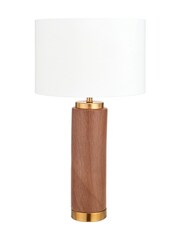 Pacific Wood Effect Ceramic Tall Table Lamp - Image 5 of 6