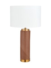 Pacific Wood Effect Ceramic Tall Table Lamp - Image 6 of 6