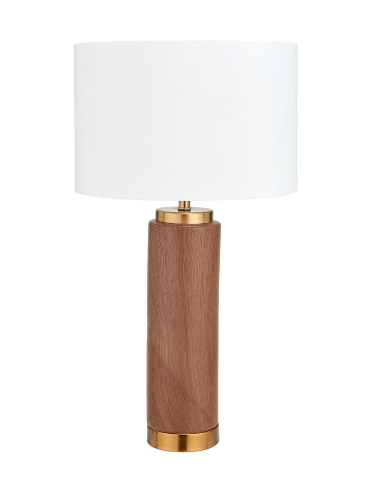 Pacific Wood Effect Ceramic Tall Table Lamp - Image 6 of 6