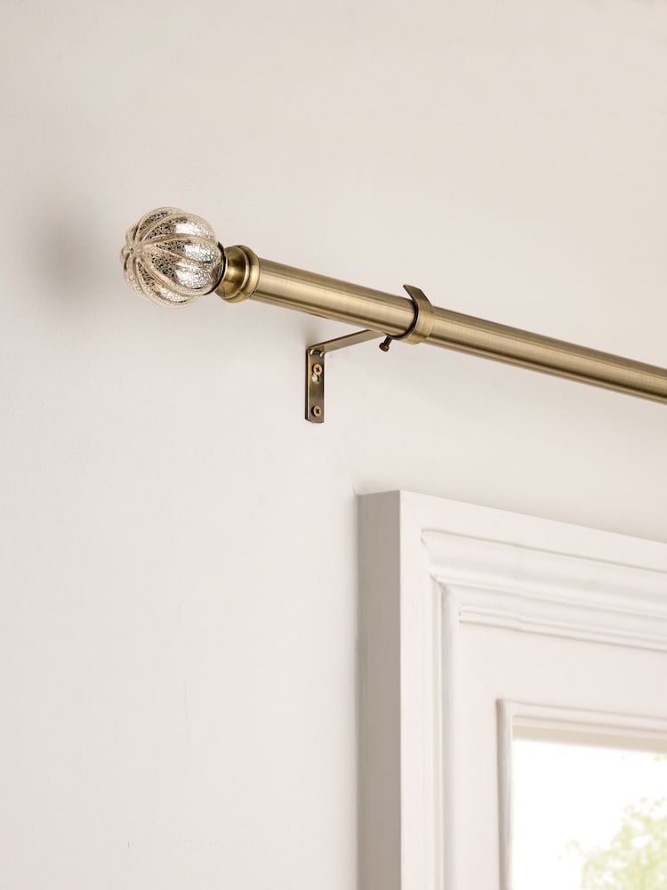 Antique Brass Mercury Glass Chic Extendable Pole - Image 2 of 4 Antique Brass Mercury Glass Chic Extendable Pole - Image 2 of 4