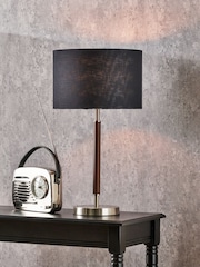 Pacific Black Wood Effect Table Lamp - Image 1 of 6