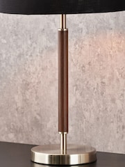 Pacific Black Wood Effect Table Lamp - Image 2 of 6