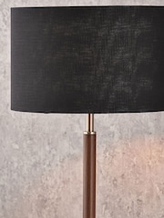 Pacific Black Wood Effect Table Lamp - Image 3 of 6