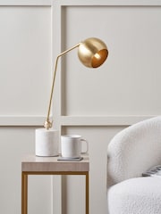 Pacific Gold Metal and Marble Table Lamp - Image 2 of 6