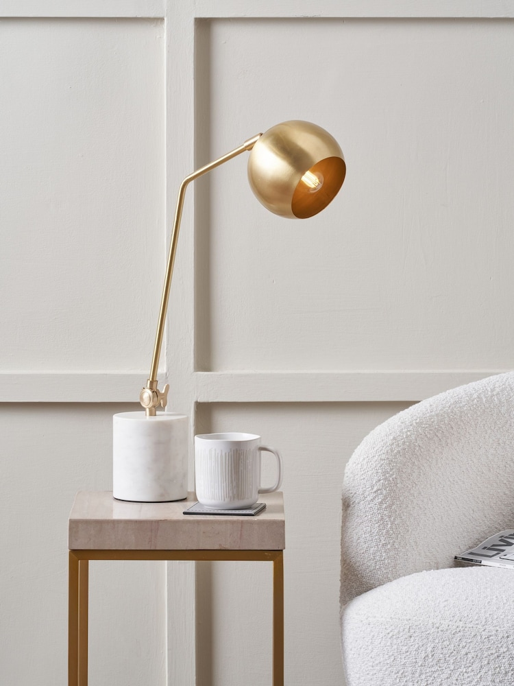 Pacific Gold Metal and Marble Table Lamp - Image 2 of 6