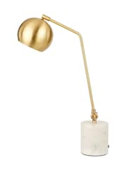 Pacific Gold Metal and Marble Table Lamp - Image 5 of 6