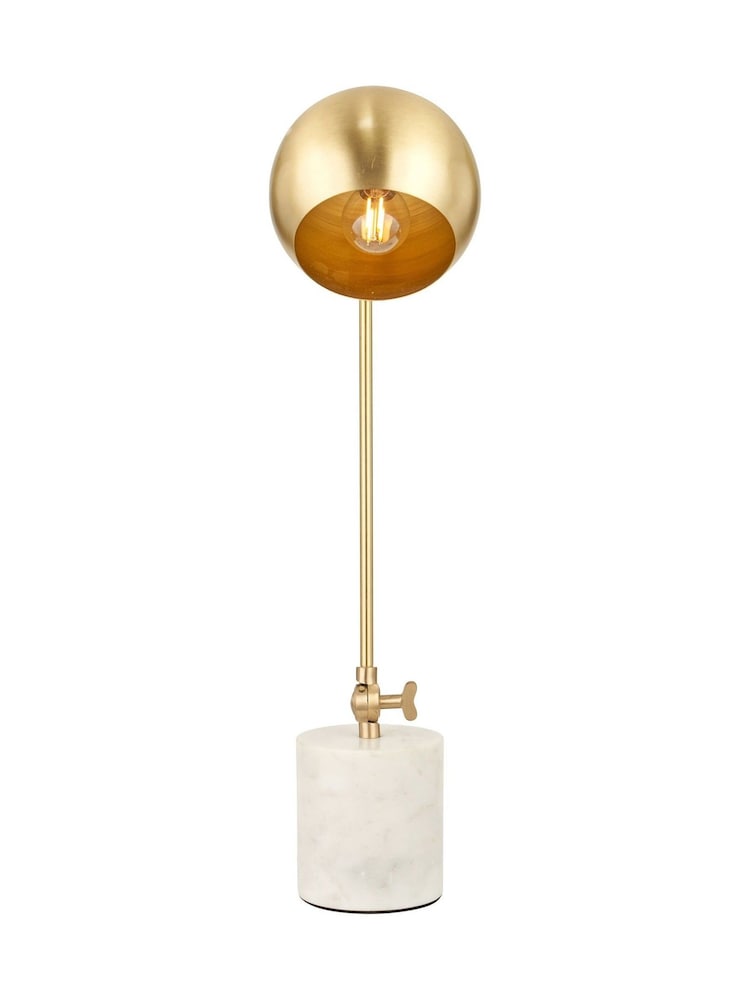 Pacific Gold Metal and Marble Table Lamp - Image 6 of 6