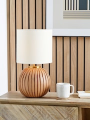 Pacific Natural Textured Ball Table Lamp - Image 1 of 6