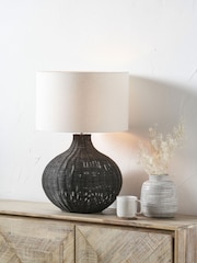 Pacific Black Rattan Table Lamp - Image 1 of 6