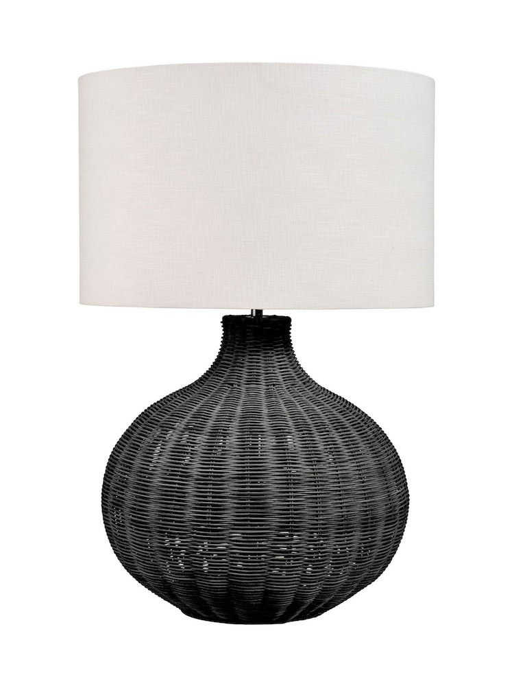 Pacific Black Rattan Table Lamp - Image 2 of 6
