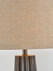 Pacific Black Mango Wood Textured Cone Table Lamp - Image 3 of 6