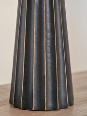 Pacific Black Mango Wood Textured Cone Table Lamp - Image 4 of 6
