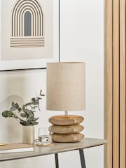Pacific Natural Mango Wood Mango Wood 3 Pebble Table Lamp - Image 1 of 6