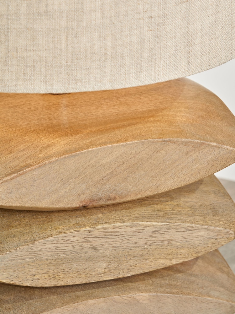 Pacific Natural Mango Wood Mango Wood 3 Pebble Table Lamp - Image 2 of 6