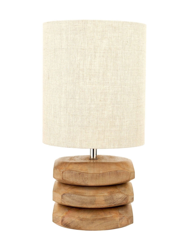 Pacific Natural Mango Wood Mango Wood 3 Pebble Table Lamp - Image 6 of 6