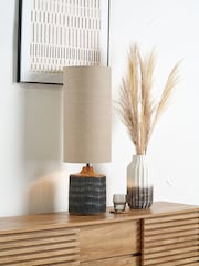 Pacific Black Wash Mango Wood Table Lamp - Image 1 of 6