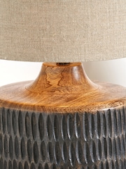 Pacific Black Wash Mango Wood Table Lamp - Image 2 of 6