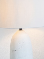 Pacific White Vintage Textured Ceramic Table Lamp - Image 2 of 6