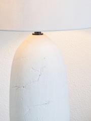 Pacific White Vintage Textured Ceramic Table Lamp - Image 4 of 6