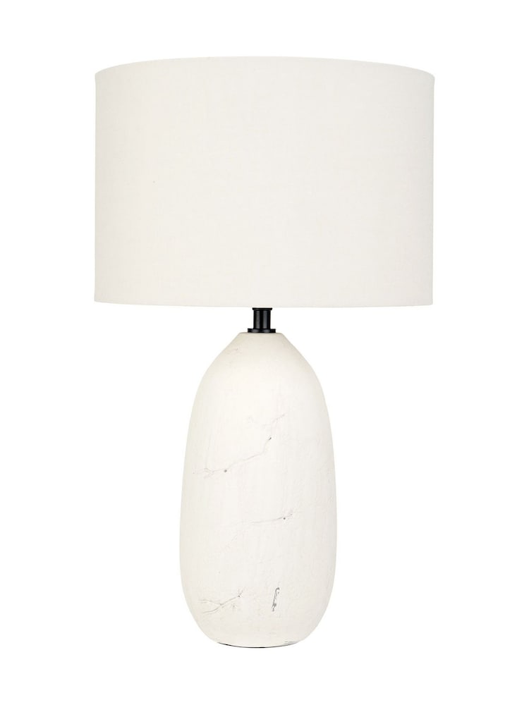 Pacific White Vintage Textured Ceramic Table Lamp - Image 6 of 6