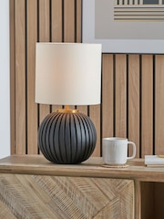 Pacific Black Textured Ball Table Lamp - Image 1 of 6