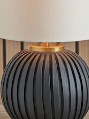 Pacific Black Textured Ball Table Lamp - Image 2 of 6