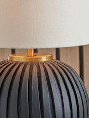 Pacific Black Textured Ball Table Lamp - Image 3 of 6