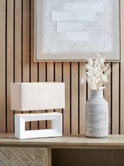 Pacific White Ceramic Rectangular Table Lamp - Image 1 of 6