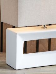 Pacific White Ceramic Rectangular Table Lamp - Image 2 of 6