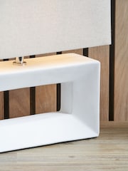 Pacific White Ceramic Rectangular Table Lamp - Image 3 of 6