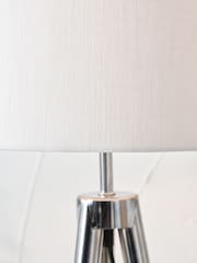 Pacific Silver Metal Wood Grain Tripod Floor Lamp - Image 3 of 6