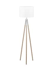 Pacific Silver Metal Wood Grain Tripod Floor Lamp - Image 5 of 6
