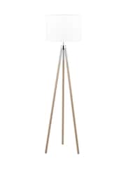 Pacific Silver Metal Wood Grain Tripod Floor Lamp - Image 6 of 6