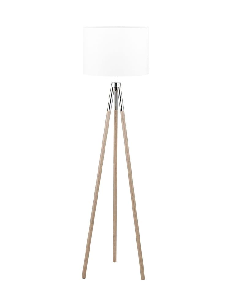 Pacific Silver Metal Wood Grain Tripod Floor Lamp - Image 6 of 6