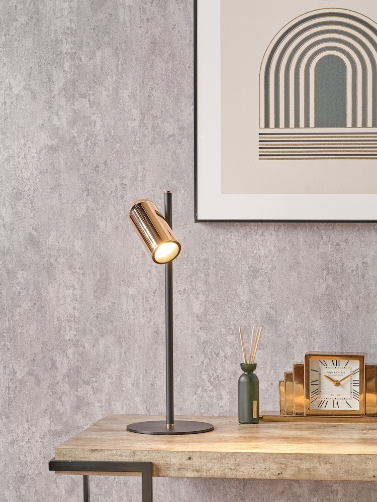 Pacific Rose Gold Metal LED Table Lamp - Image 2 of 6