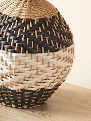 Pacific Black and Natural Rattan Woven Table Lamp - Image 3 of 6