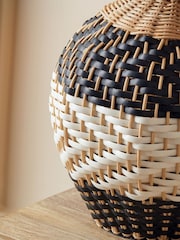 Pacific Black and Natural Rattan Woven Table Lamp - Image 4 of 6