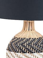 Pacific Black and Natural Rattan Woven Table Lamp - Image 6 of 6