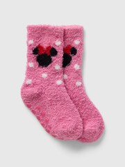 Gap Pink Minnie Mouse Disney Cosy Fluffy Socks (Newborn-5yrs) - Image 1 of 1