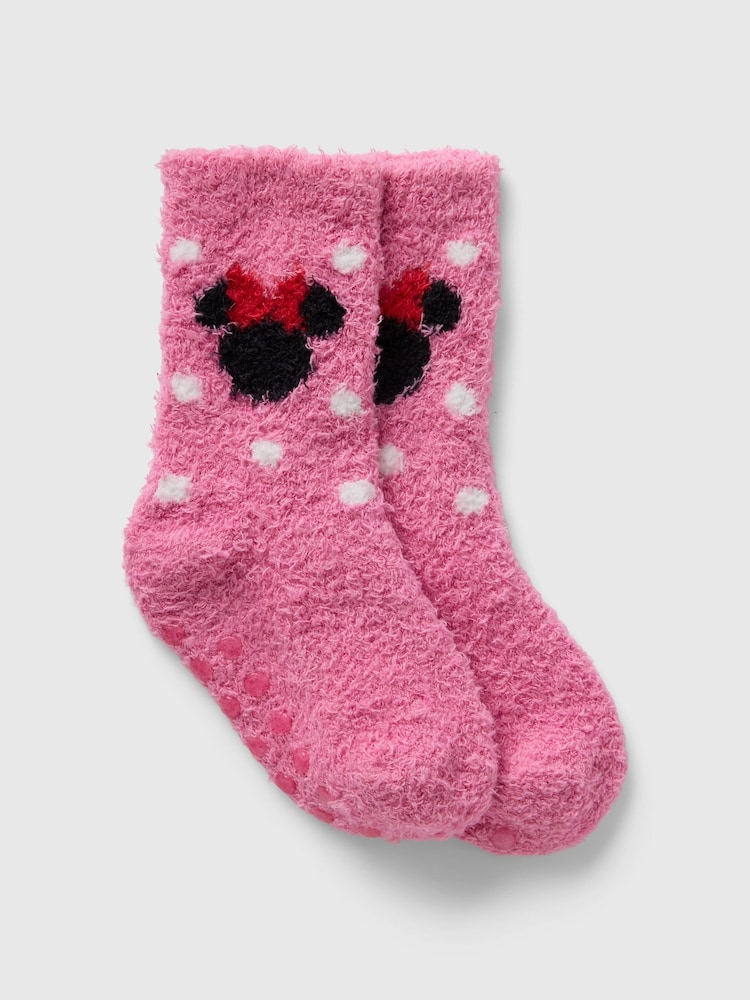 Gap Pink Minnie Mouse Disney Cosy Fluffy Socks (Newborn-5yrs) - Image 1 of 1