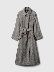 Gap Black Double-Breasted Herringbone Belted Trench Coat - Image 5 of 5